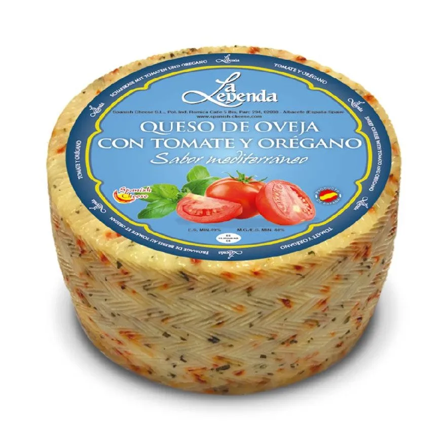Queso Oveja con Tomate y Orégano La Leyenda 3Kg x 2Ud — Quesos Semicurados