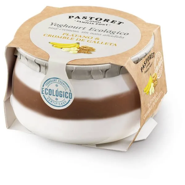 Yogurt Ecológico Plátano y Galleta Pastoret 135g x 6Ud — Lácteos