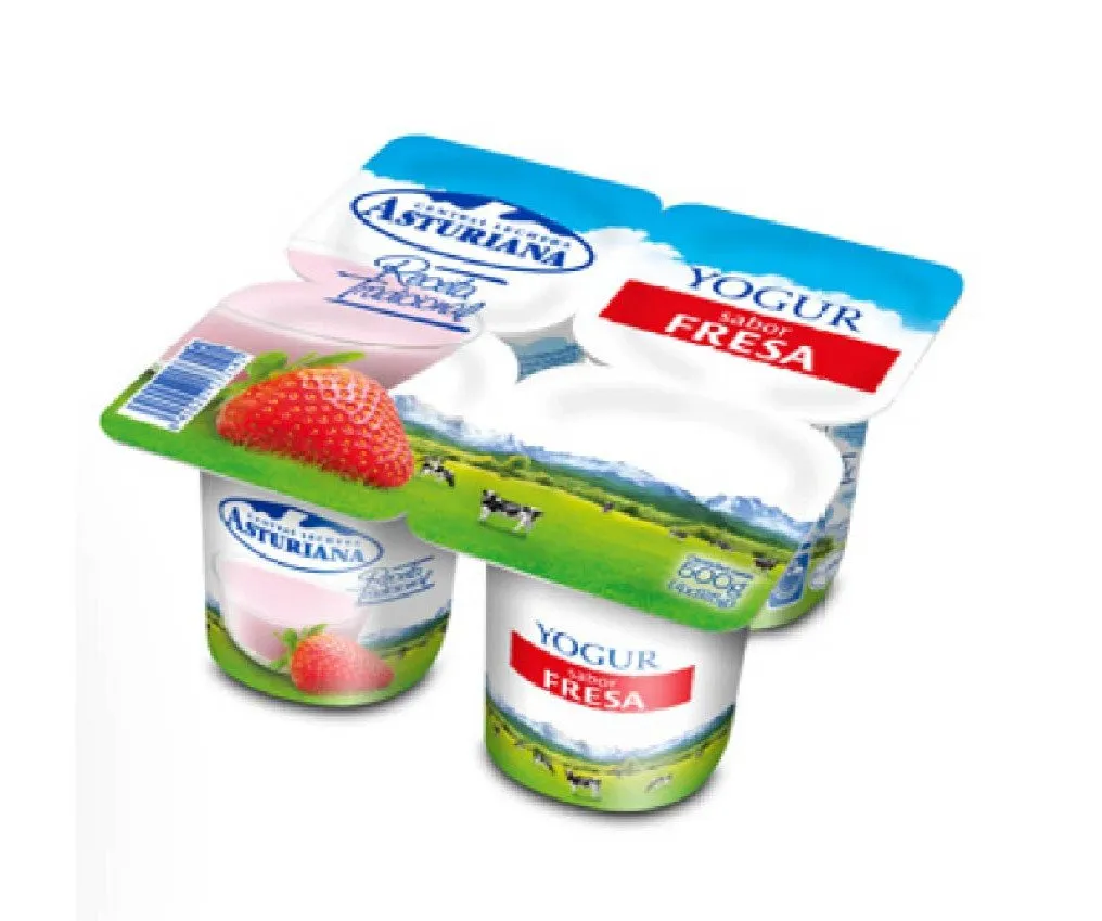 Yogur Sabor Fresa Asturiana pack 4 x 6Ud — Lácteos