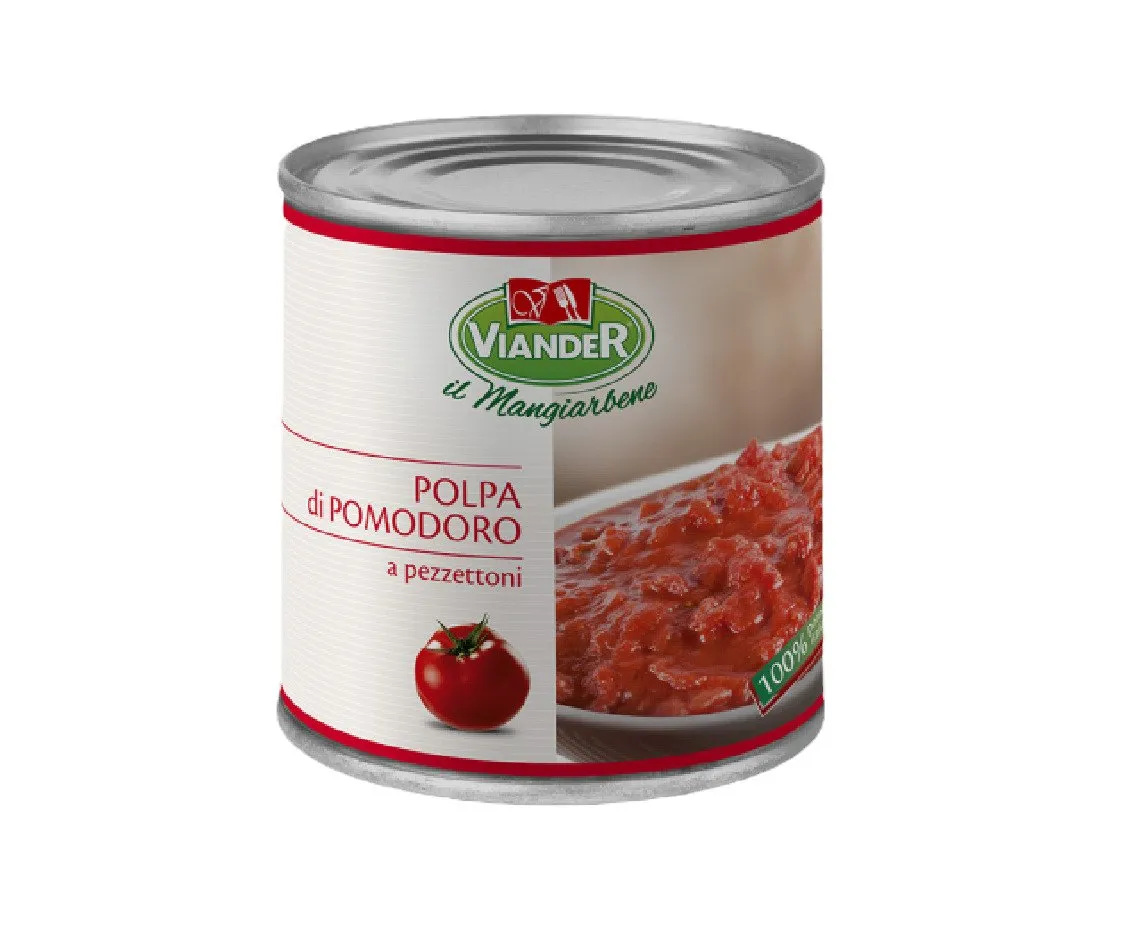 Pomodoro Polpa a Pezzetoni Viander 3Kg x 6Ud — Conservas / Salsas / Aceites