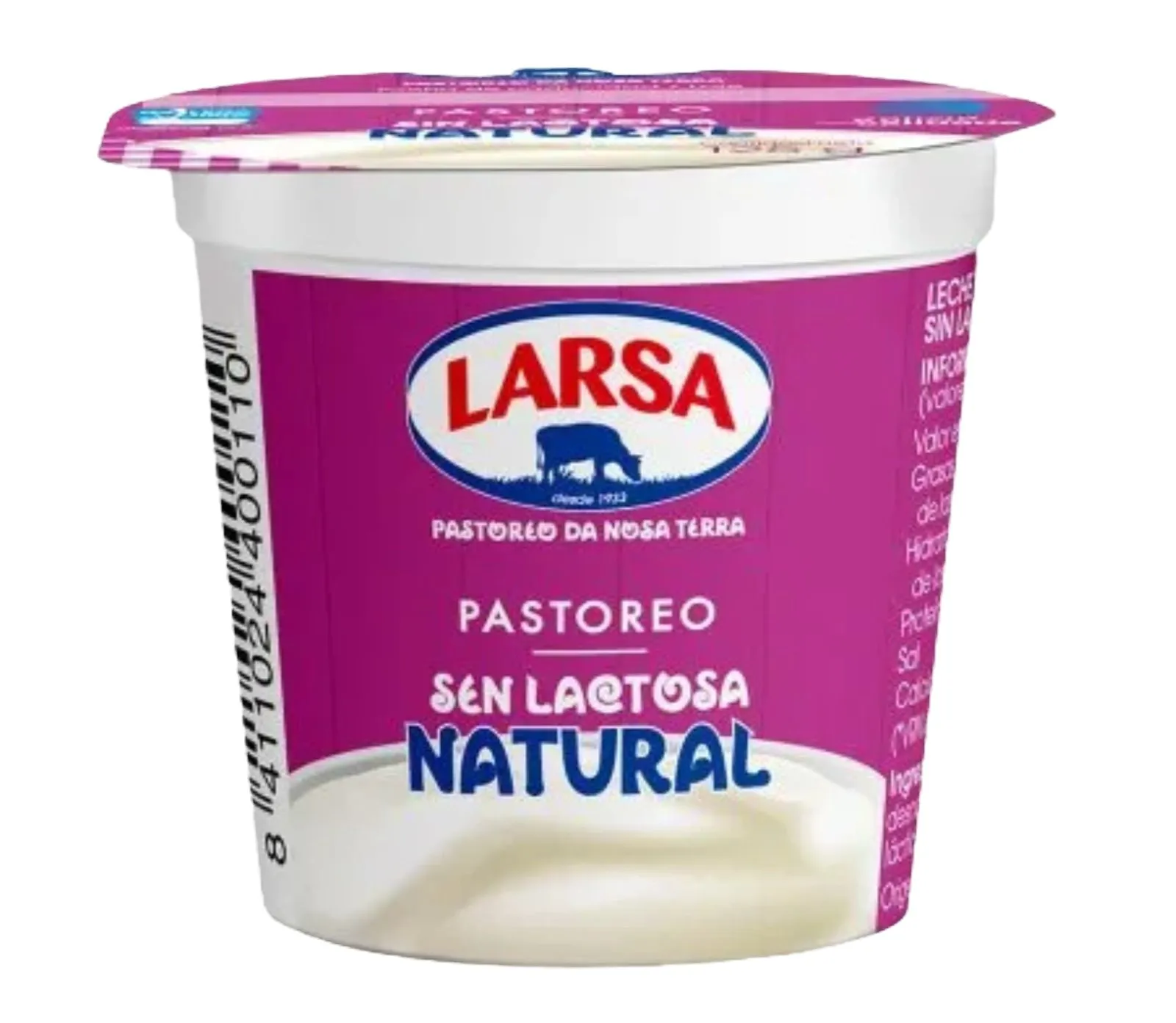 Yogur Larsa Sin Lactosa Natural 125g x 10Ud