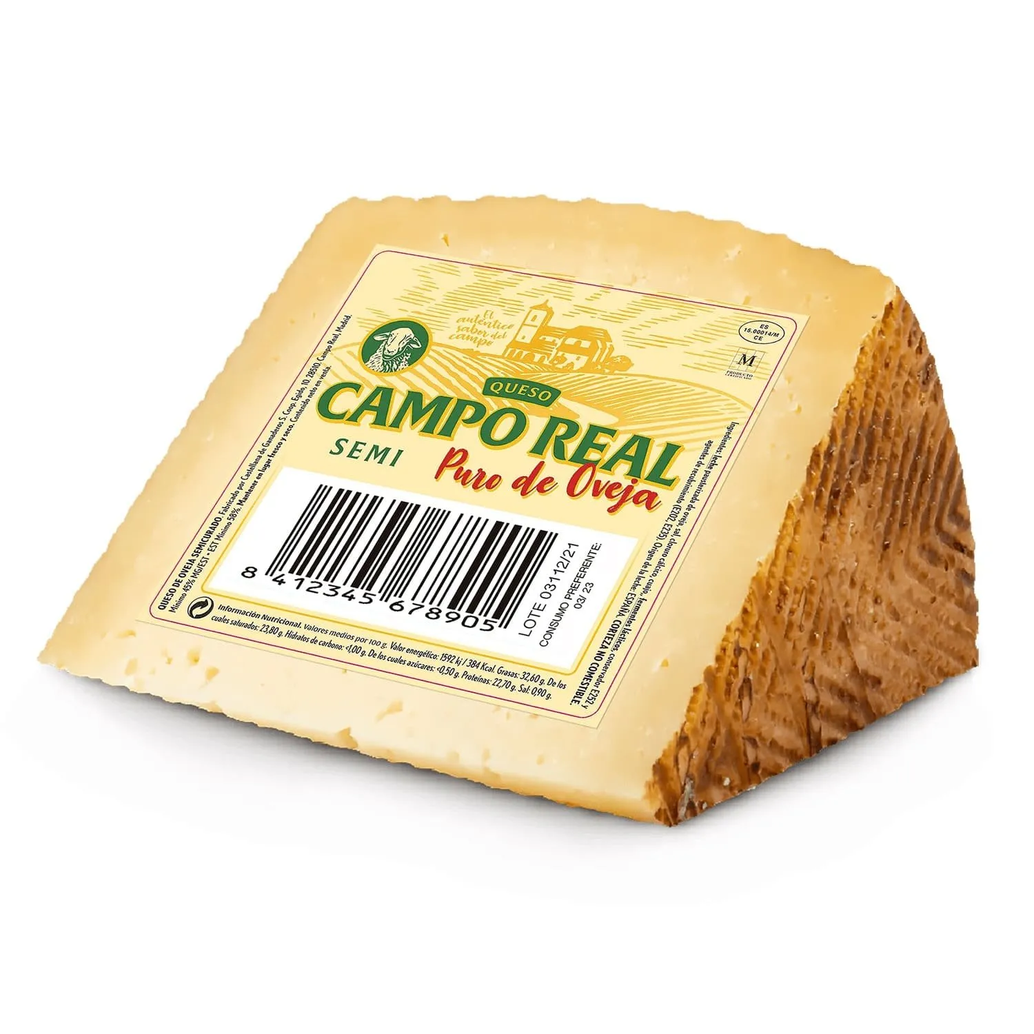 Cuñas Campo Real Semicurado Oveja 360g x 16Ud — Quesos Semicurados