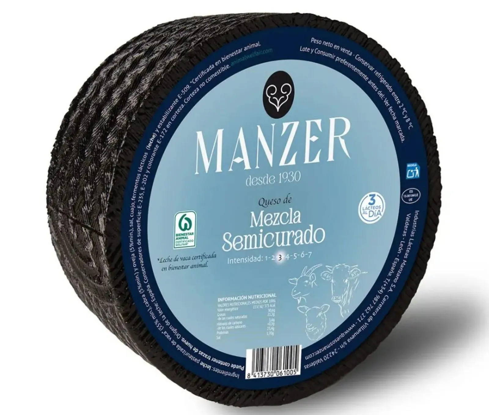 Queso Mezcla Semicurado Manzer 3Kg x 2Ud — Quesos Semicurados