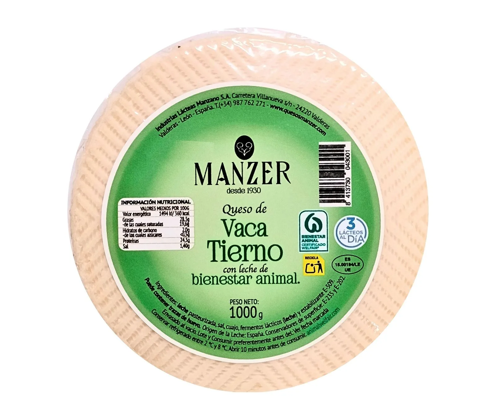 Queso Mini Vaca Manzer 1kg x 6Ud — Quesos Frescos / Tiernos