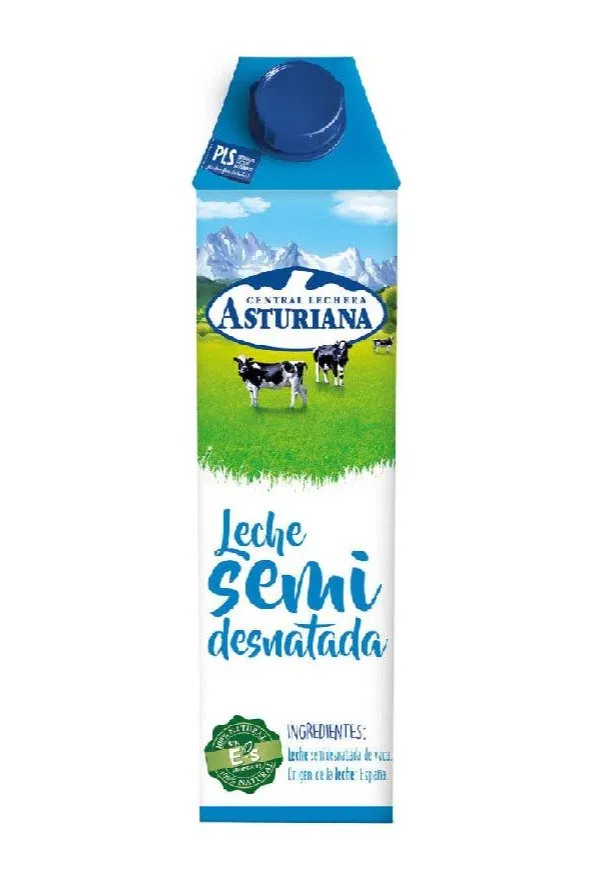 Leche Asturiana Semidesnatada 1L x 6Ud — Lácteos