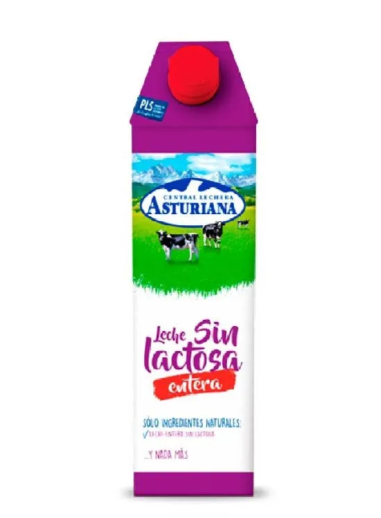 Leche Asturiana Sin Lactosa Entera 1L x 6Ud — Lácteos