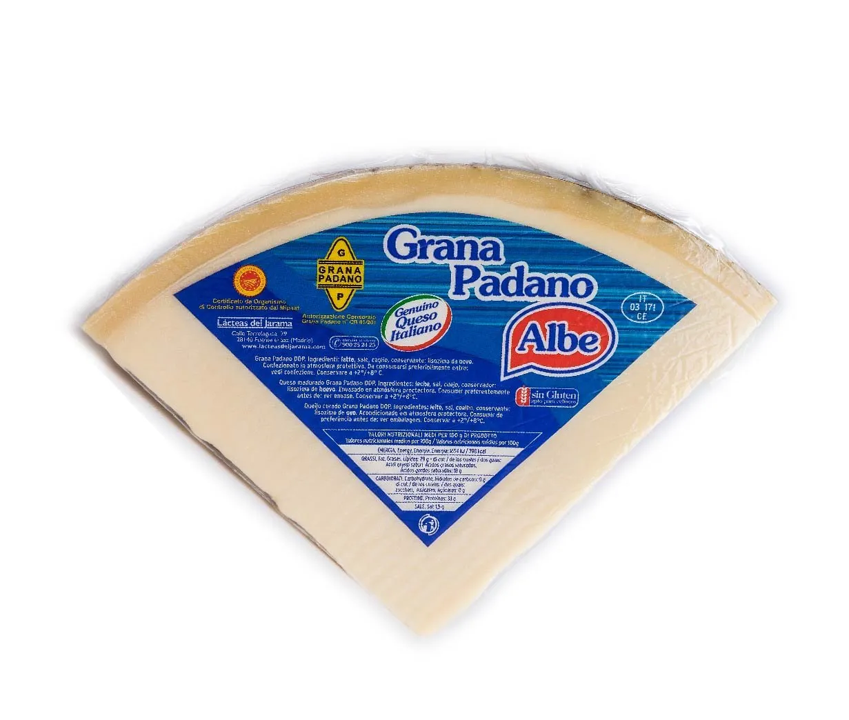 Grana Padano 1/8 DOP Albe 4Kg Aprox. x 2Ud — Productos Italianos