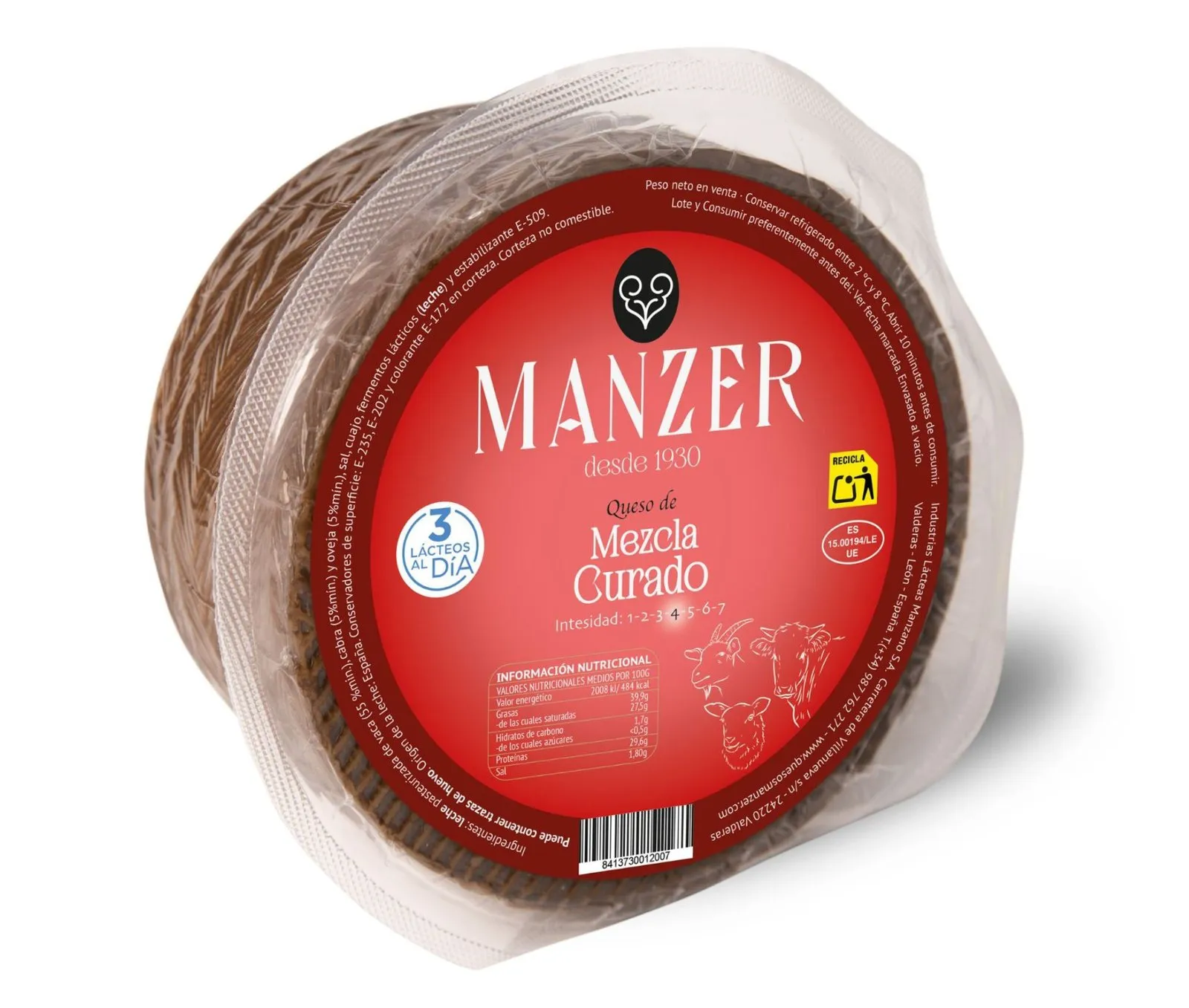 Queso Mini Mezcla Curado Manzer 1kg x 6Ud — Quesos Curados