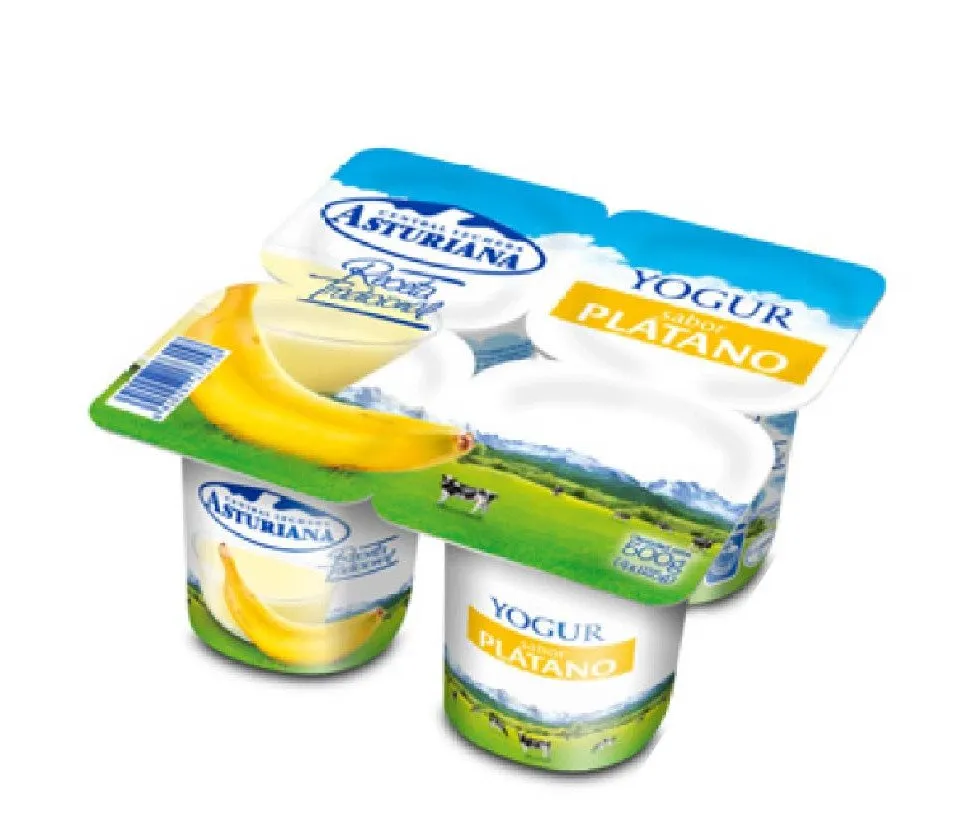 Yogur Sabor Plátano Asturiana Pack 4 x 6Ud — Lácteos