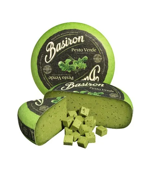 Queso Gouda Pesto Verde Basiron 4,5Kg — Quesos Frescos / Tiernos