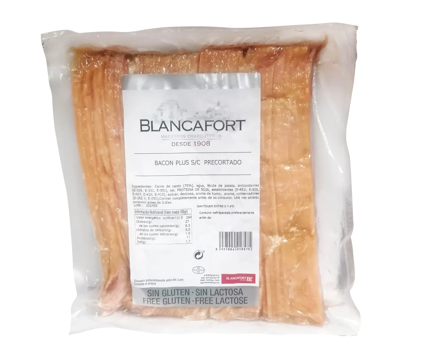 Bacon Blancafort S/P Precortado 2Kg x 4Ud — Embutidos / Cárnicos