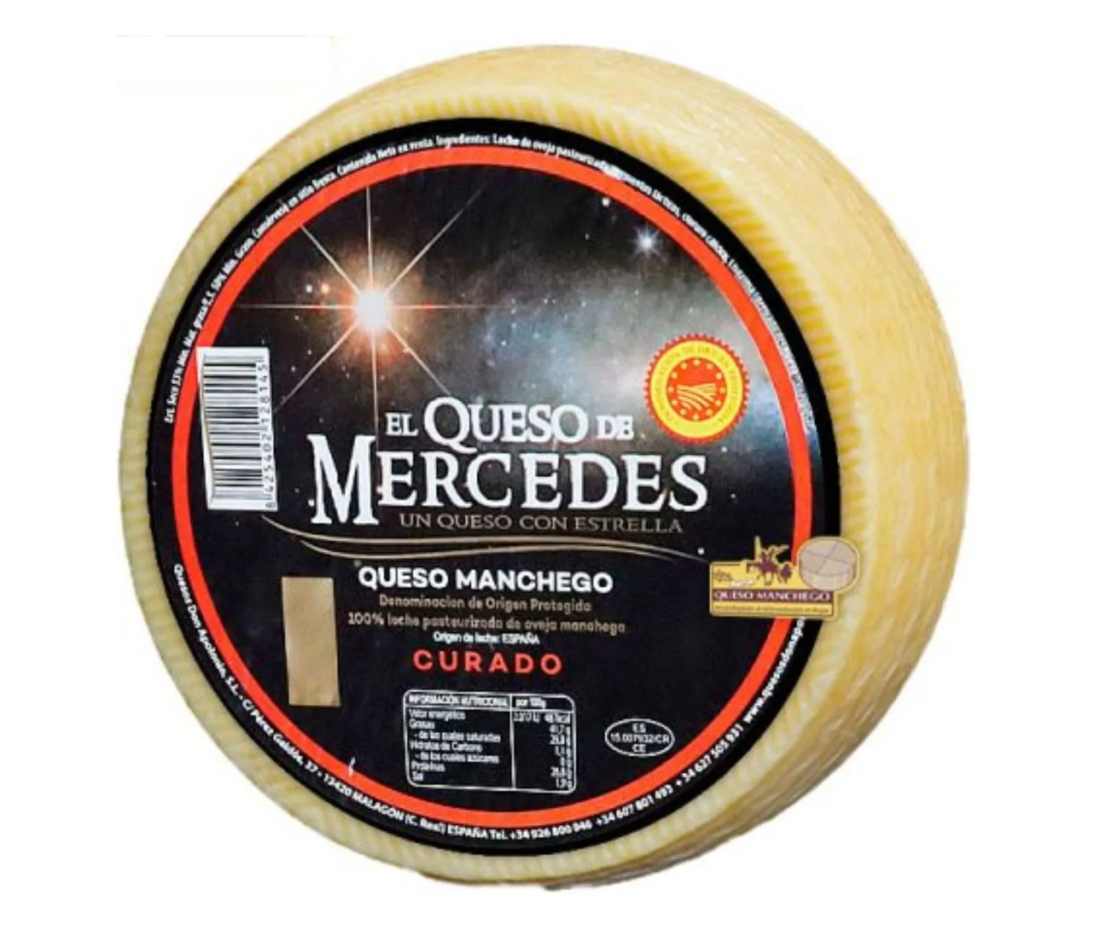 Queso Manchego DOP Mercedes 3Kg x 2Ud — Quesos Curados