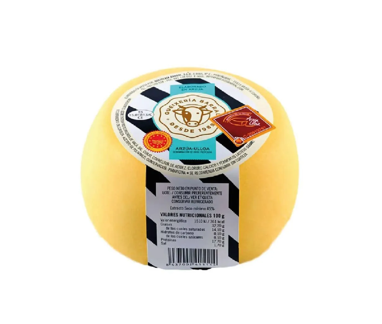 Queso Arzúa Ulloa Barral DOP 700g x 6Ud — Quesos Frescos / Tiernos