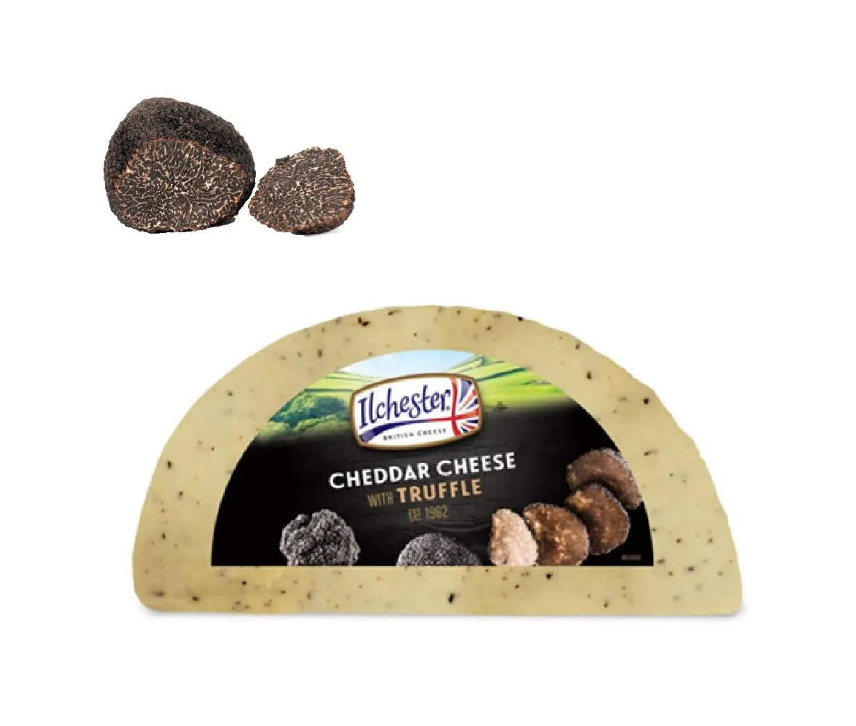 Queso Cheddar con Trufa 1,5Kg x 2Ud — Quesos Importación