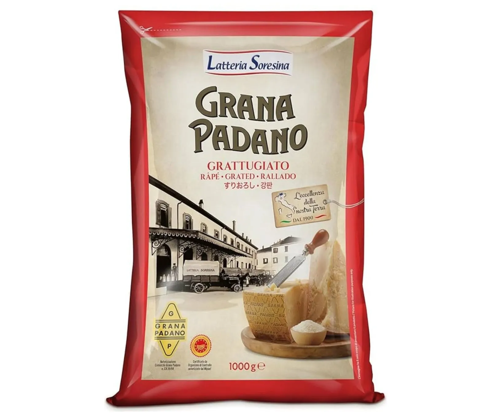 Queso Grana Rallado DOP 1Kg x 5Ud — Productos Italianos
