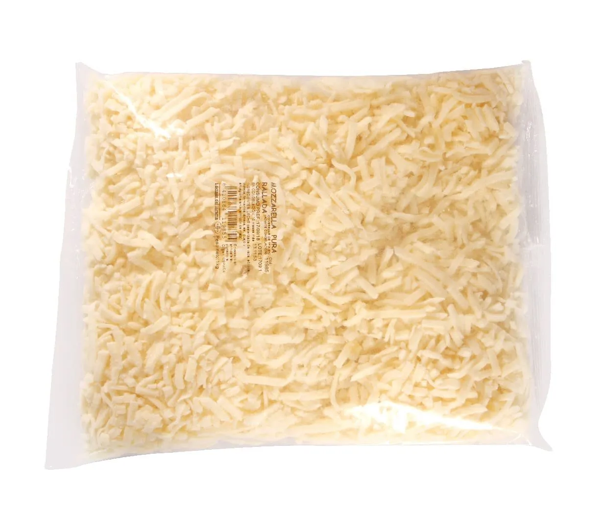 Mozzarella Pura Rallada 1Kg x 6Ud — Quesos Rallados