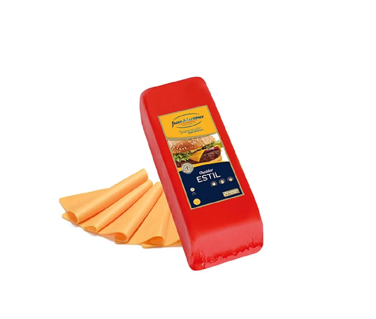 Loncheado Barra Estil Cheddar 1Kg x 6Ud — Quesos Frescos / Tiernos