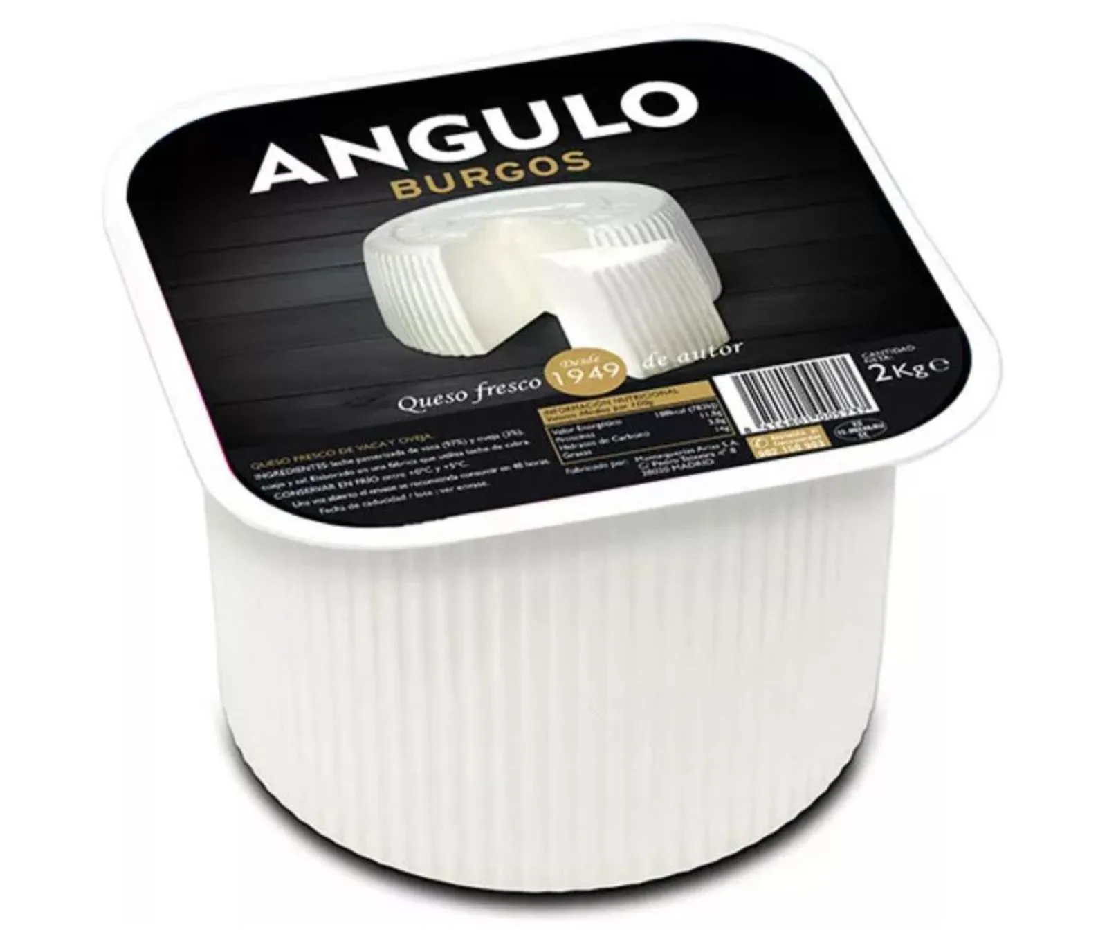 Queso Fresco Burgos Blando Angulo 2Kg x 2Ud — Quesos Frescos / Tiernos