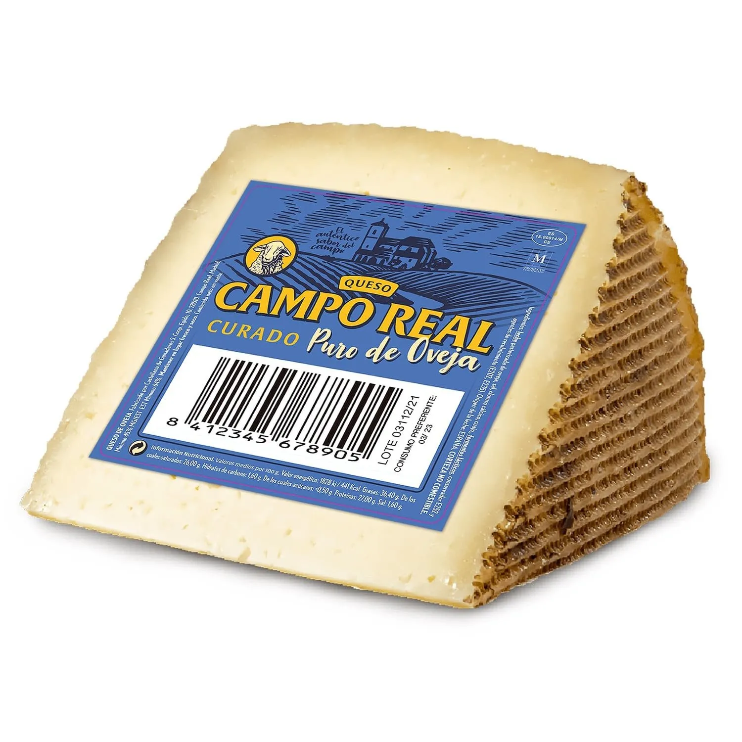 Cuñas Campo Real Curado Oveja 360g x 16Ud — Quesos Curados