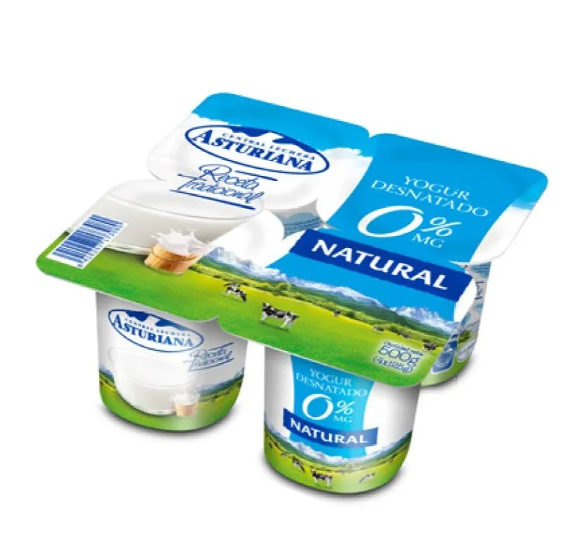 Yogur Desnatado Natural Asturiana pack 4 x 12Ud — Lácteos