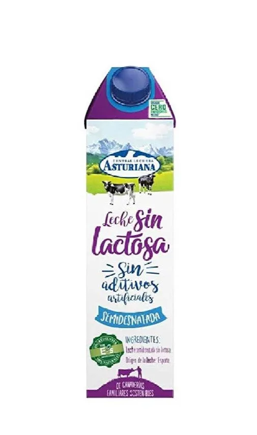 Leche Asturiana Sin Lactosa Semidesnatada 1L x 6Ud — Lácteos