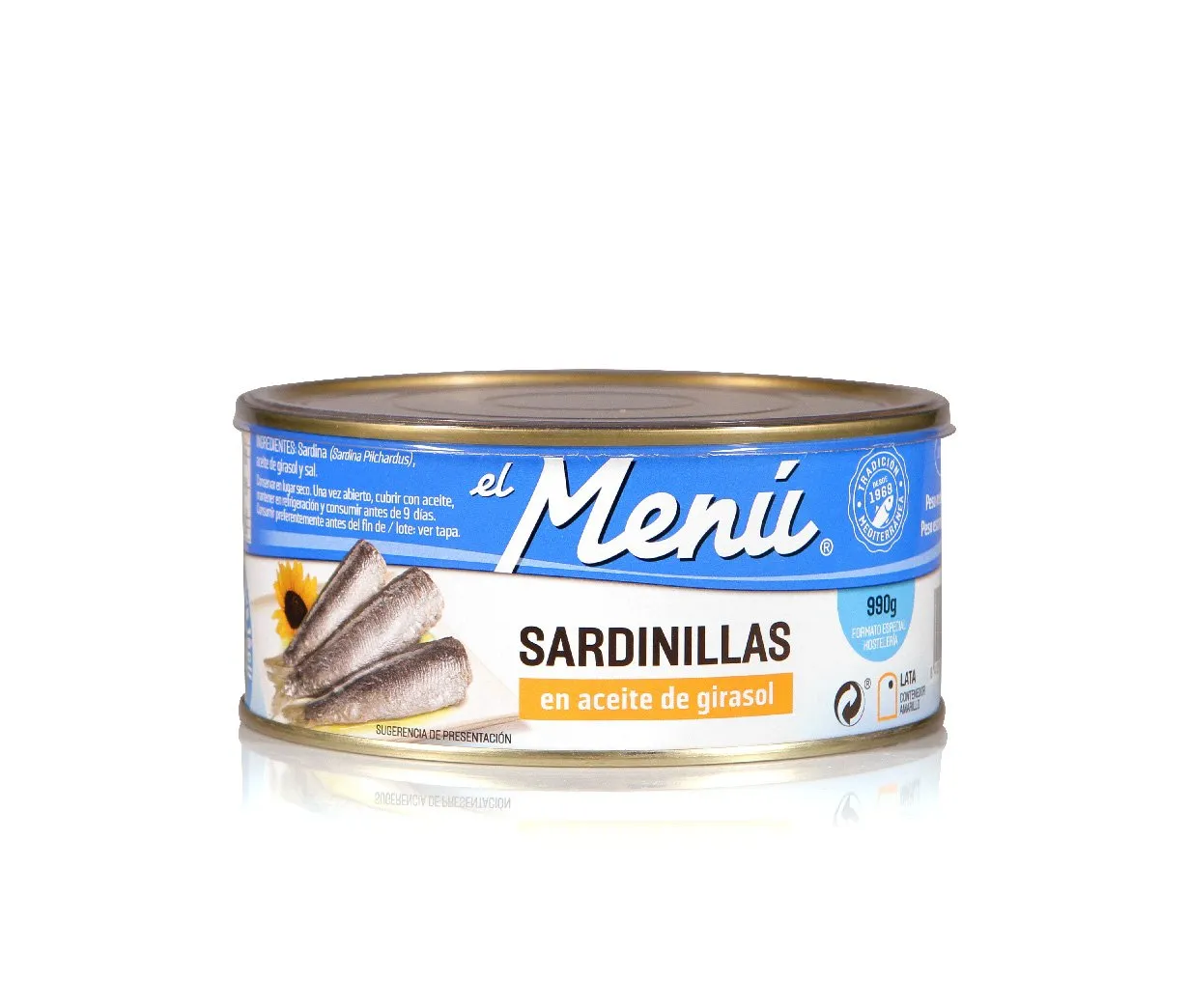 Sardinillas Aceite Girasol Ro-990g 85/120 — Conservas / Salsas / Aceites