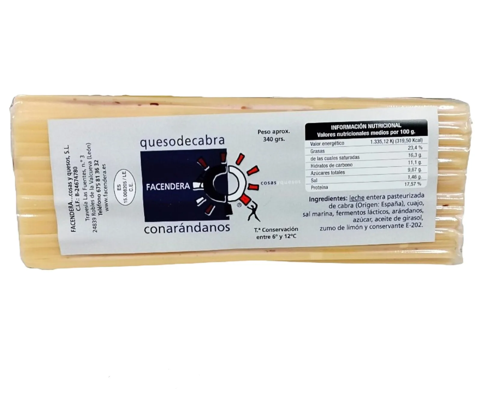 Queso Cabra Arándanos Facendera 340g — Quesos Frescos / Tiernos