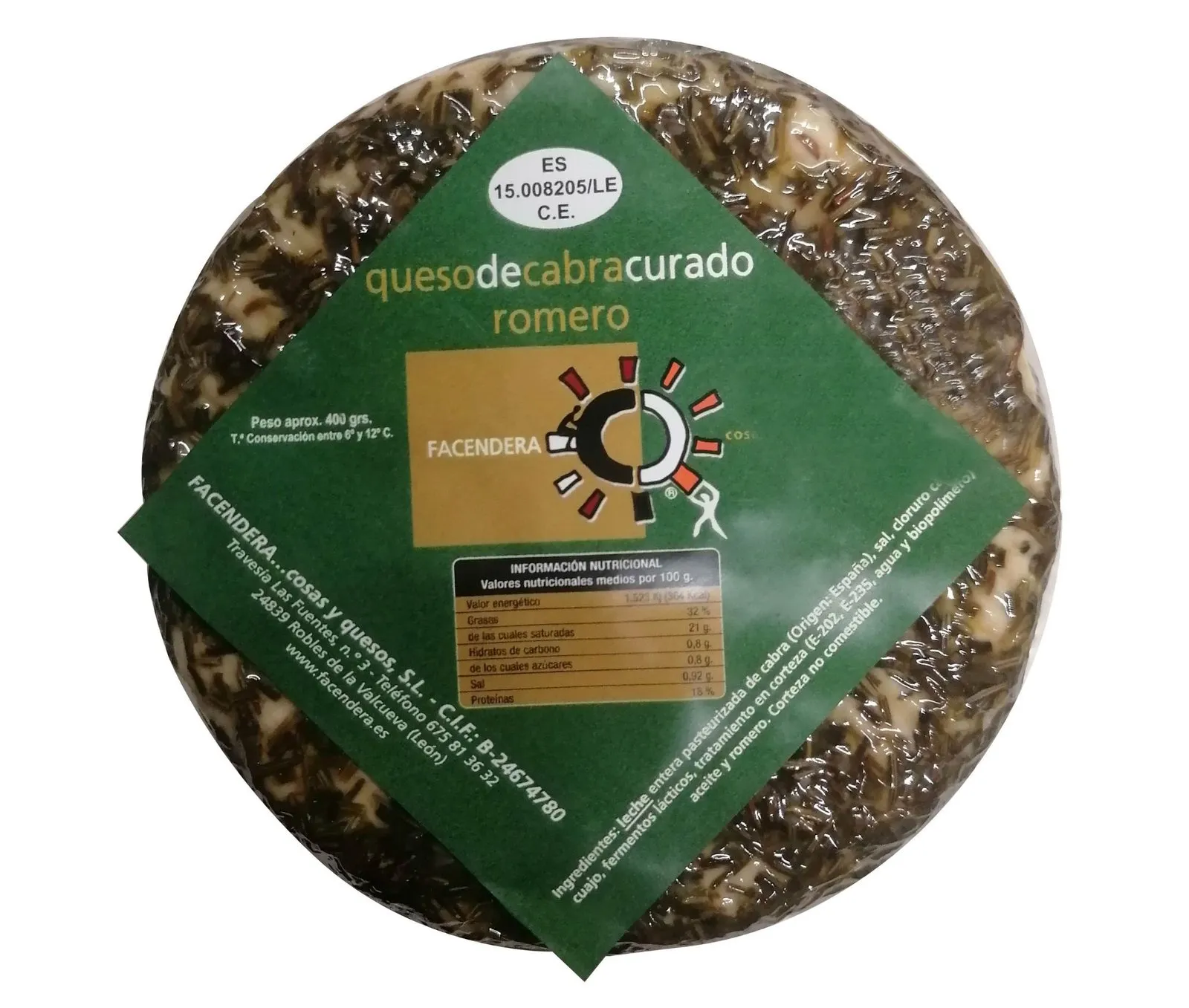 Queso Cabra Romero Facendera 450g — Quesos Curados