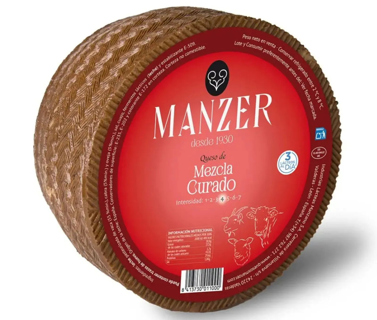 Queso Mezcla Curado Manzer 3kg x 2Ud — Quesos Curados