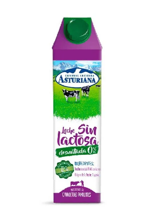 Leche Asturiana Sin Lactosa Desnatada 1L x 6Ud — Lácteos