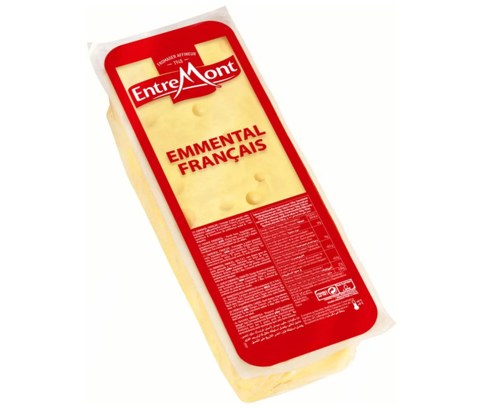 Queso Emmental Frances Barra 2Kg x 6Ud — Quesos Importación