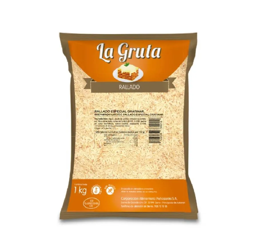 Queso Rallado Especial Gratinar La Gruta 1Kg x 10Ud — Quesos Rallados