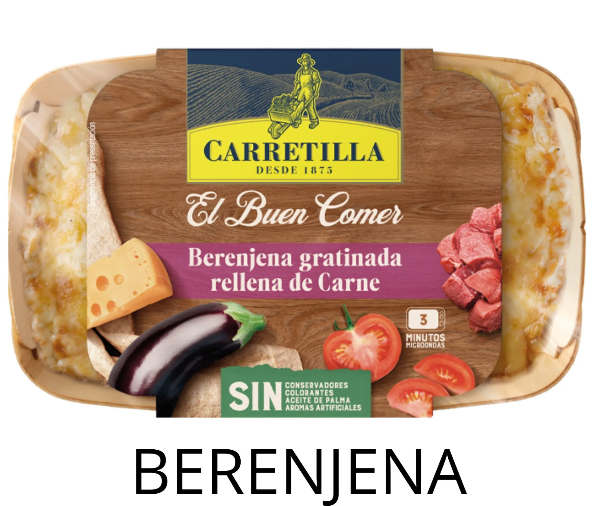 BERENJENA RELLENA CARNE CARRETILLA 350GRS X4UD