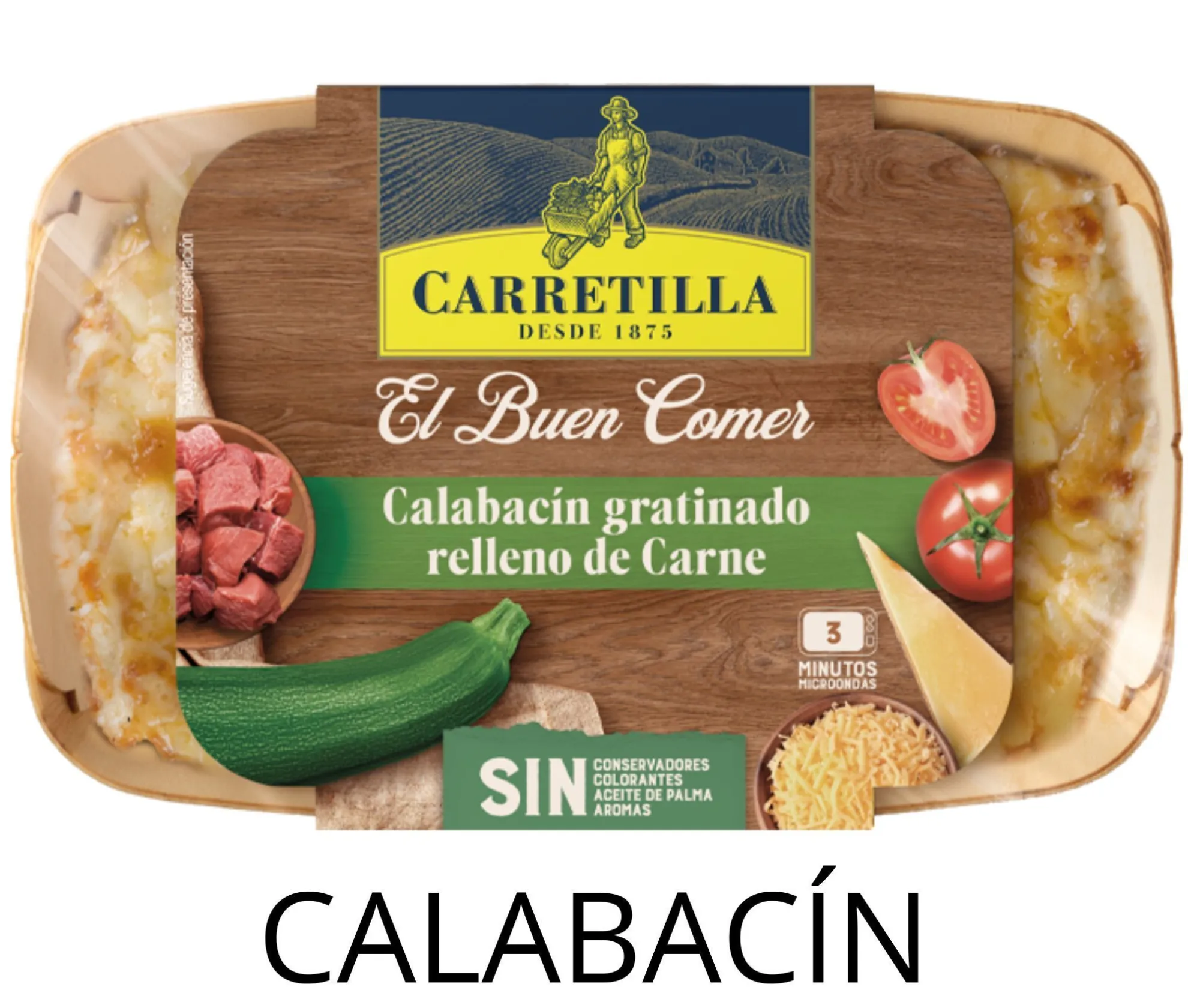 CALABACIN RELLENO CARNE CARRETILLA 350GRS X4UD