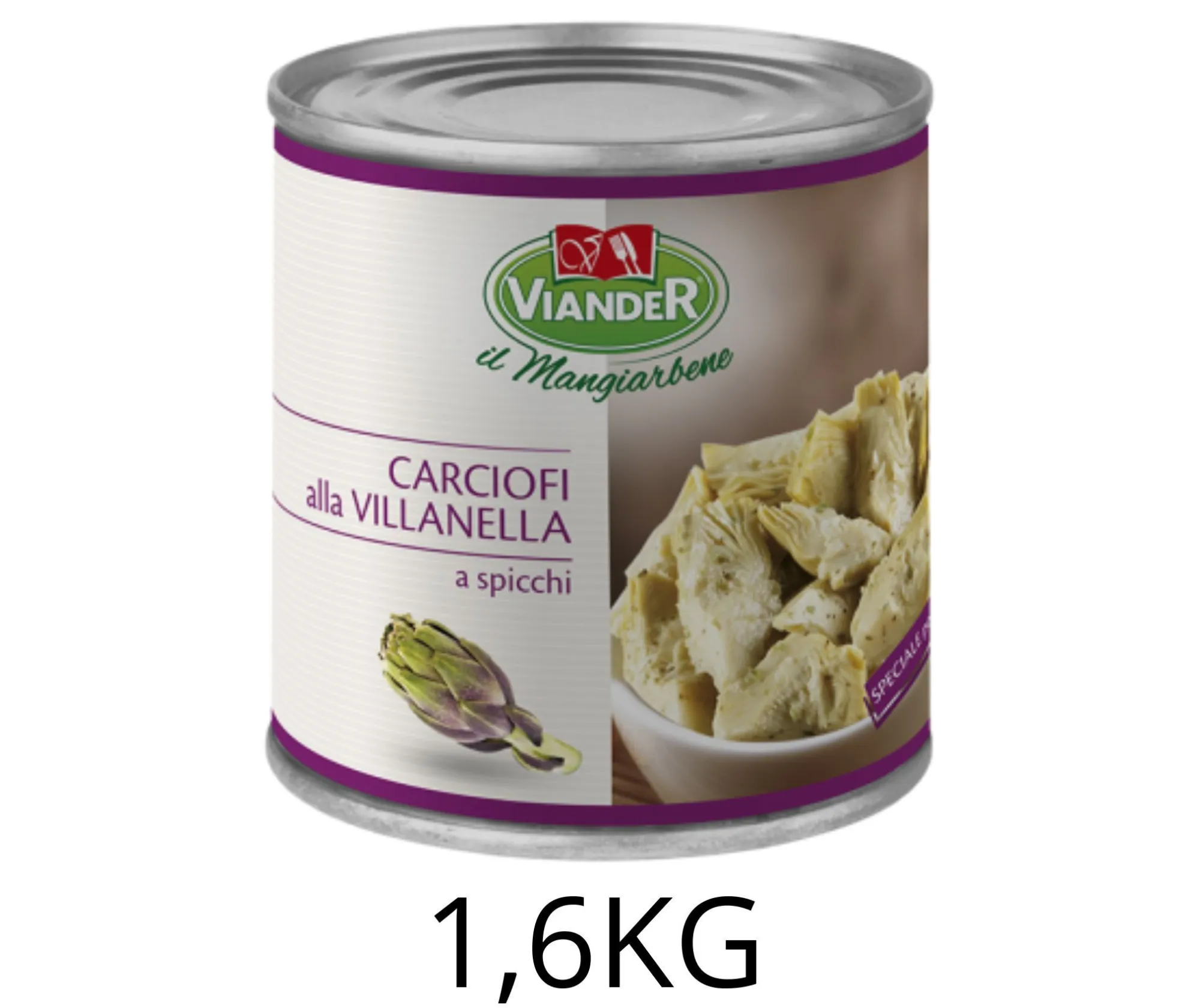 CARCIOFI A SPICCHI VILLANELLA 1,6KG X12UD