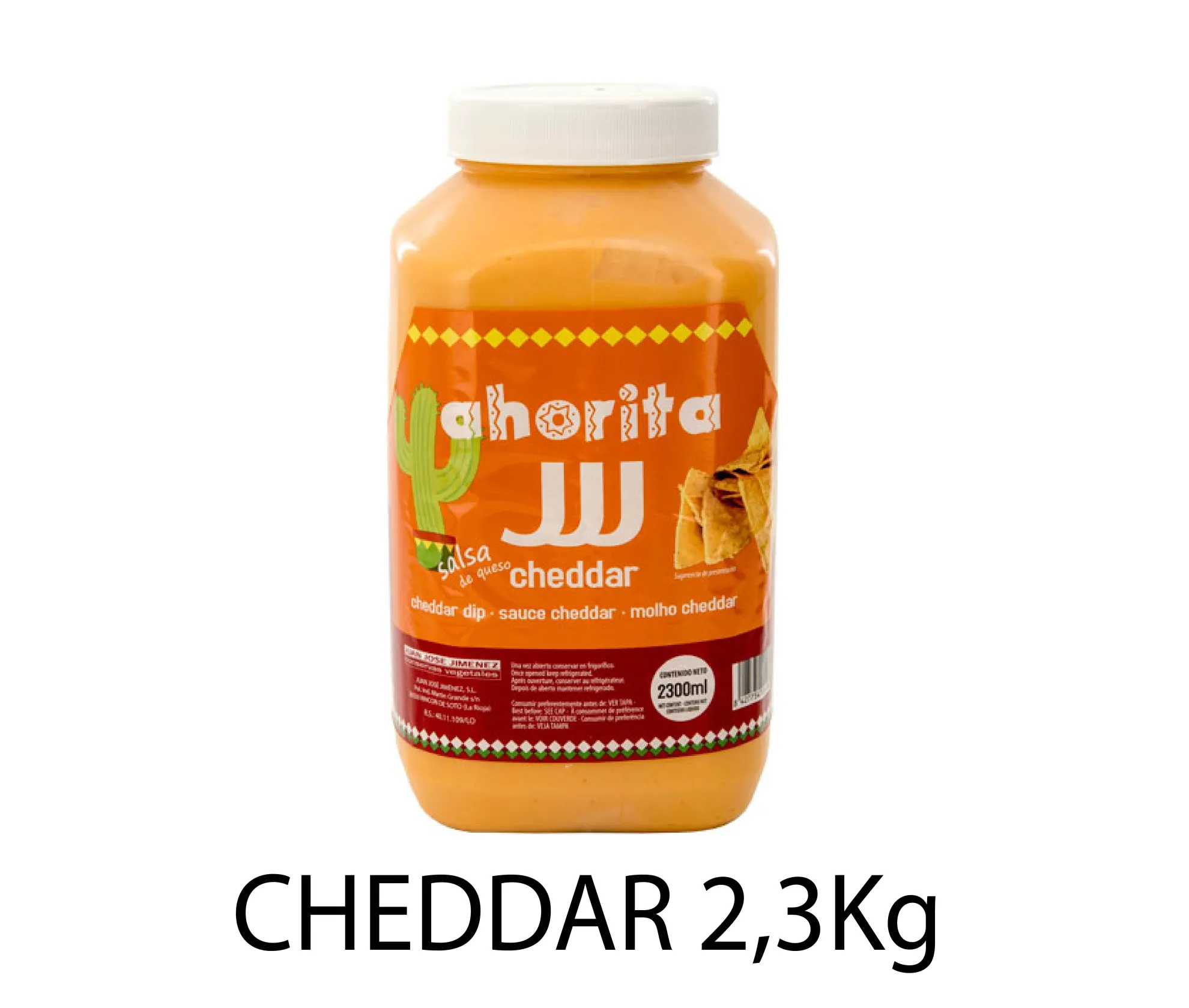 Crema de cheddar en garrafa de 2,3 kg, pack de 4 unidades