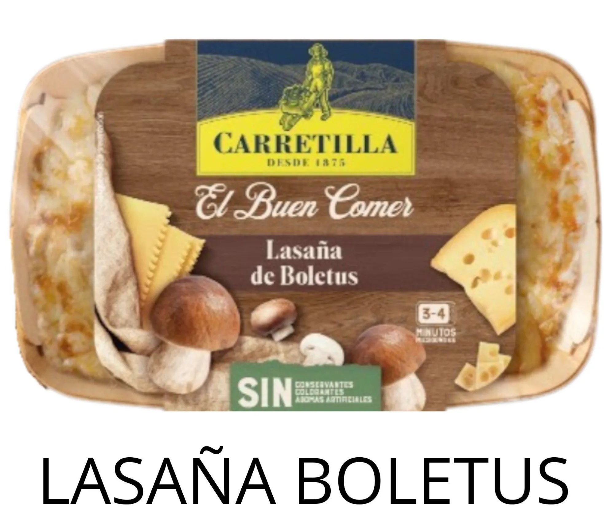 LASAÑA BOLETUS CARRETILLA 350GRS X4UD
