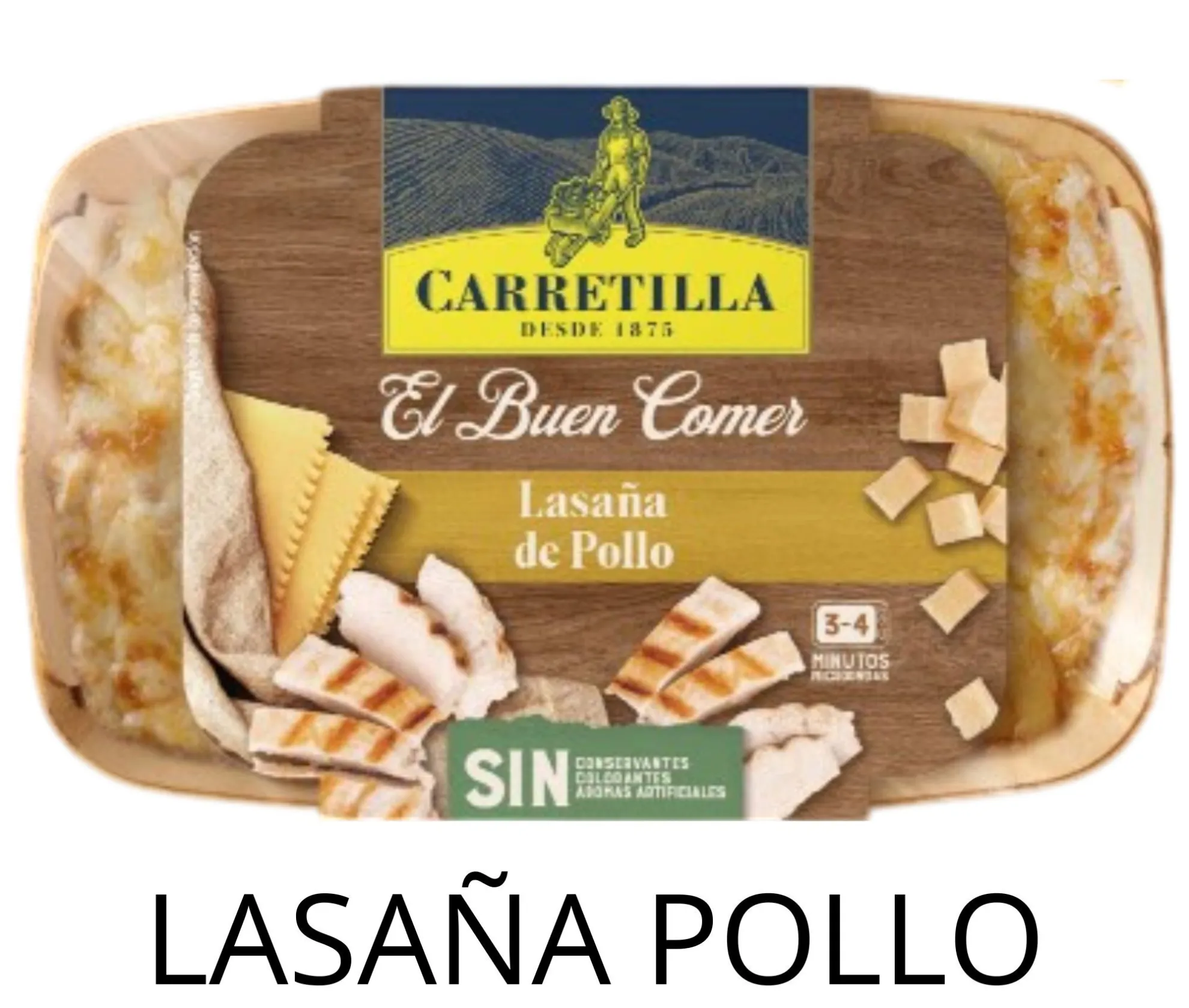 LASAÑA POLLO CARRETILLA 350GRS X4UD