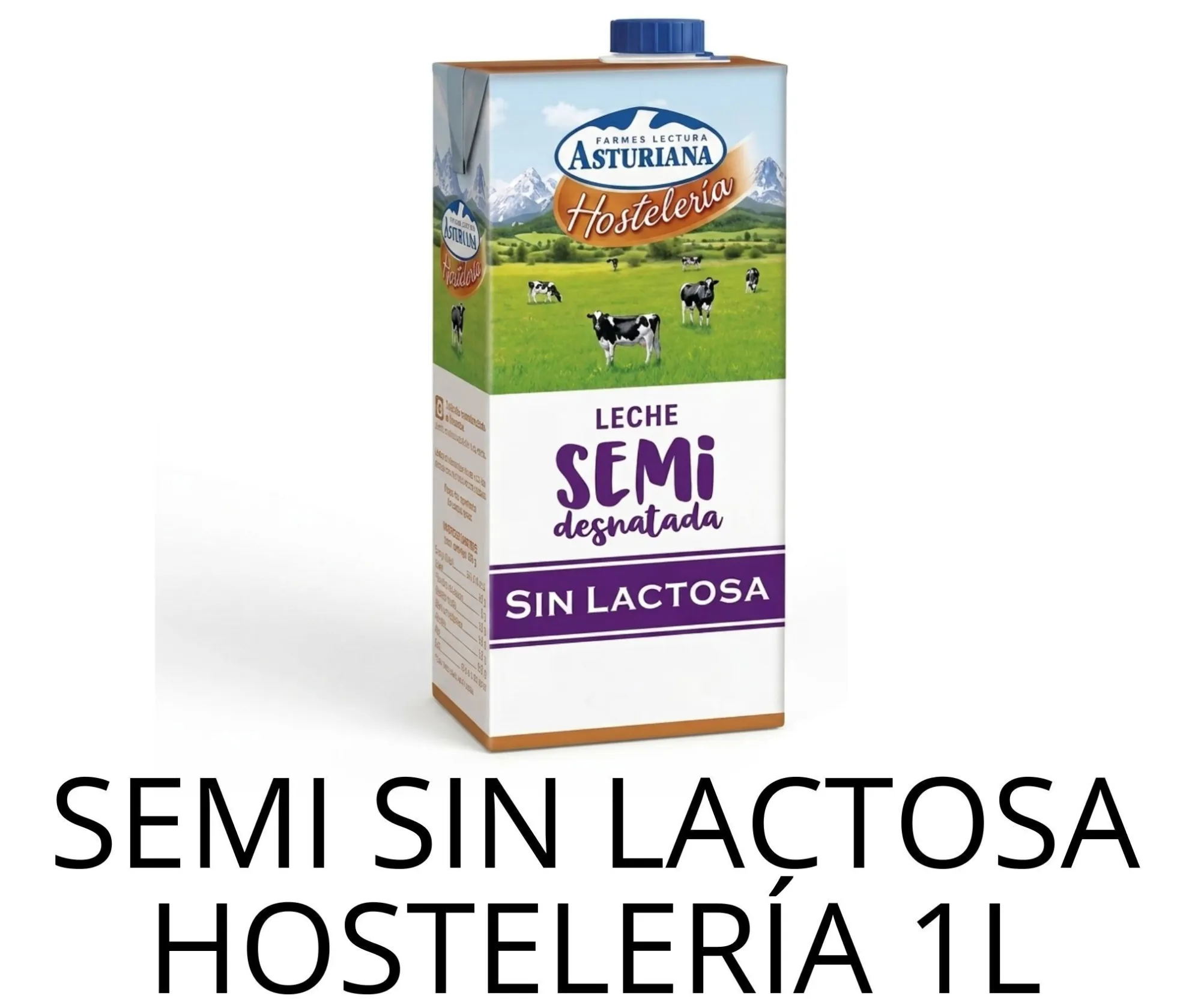 Leche Asturiana sin lactosa para hostelería en formato de 1,5 l, caja de 4 unidades