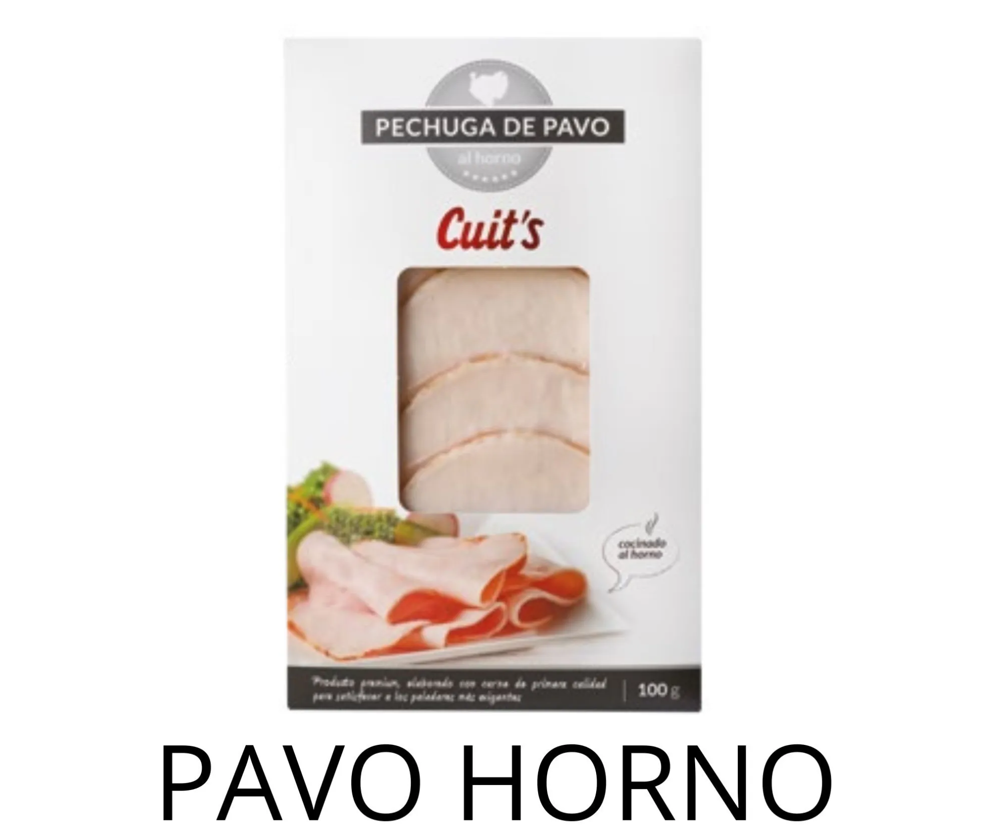 LONCHEADO PECHUGA PAVO HORNO CUITS 100GRS X10UD