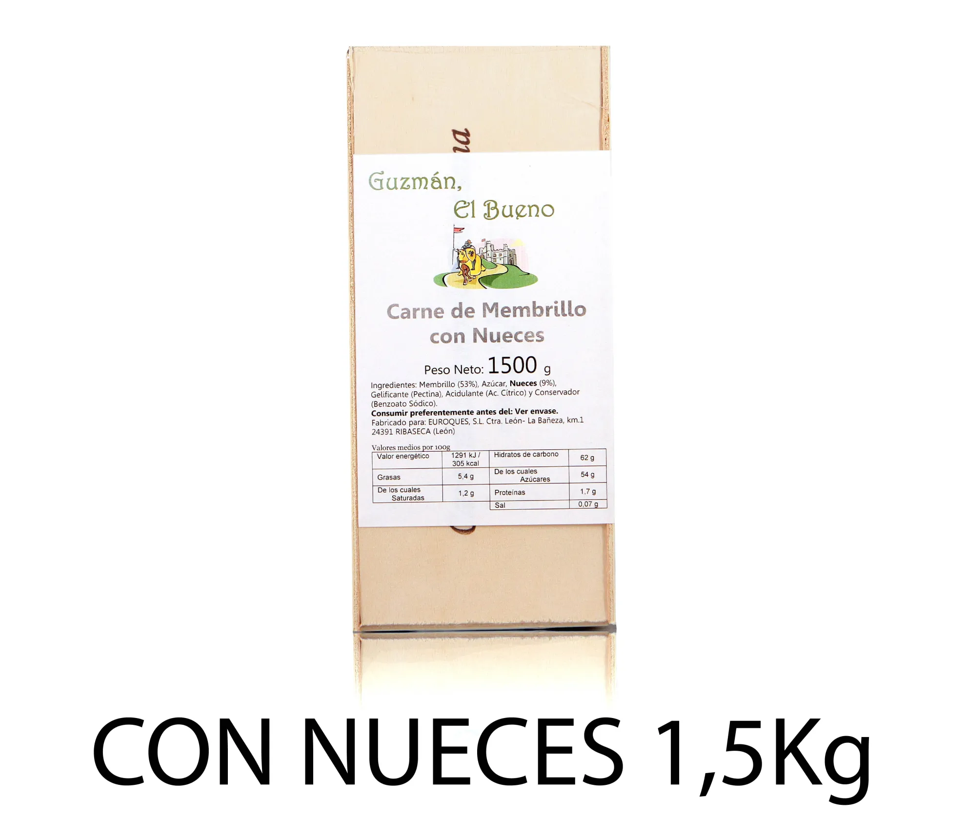 MEMBRILLO CON NUECES 1,5 KG 1x3UD