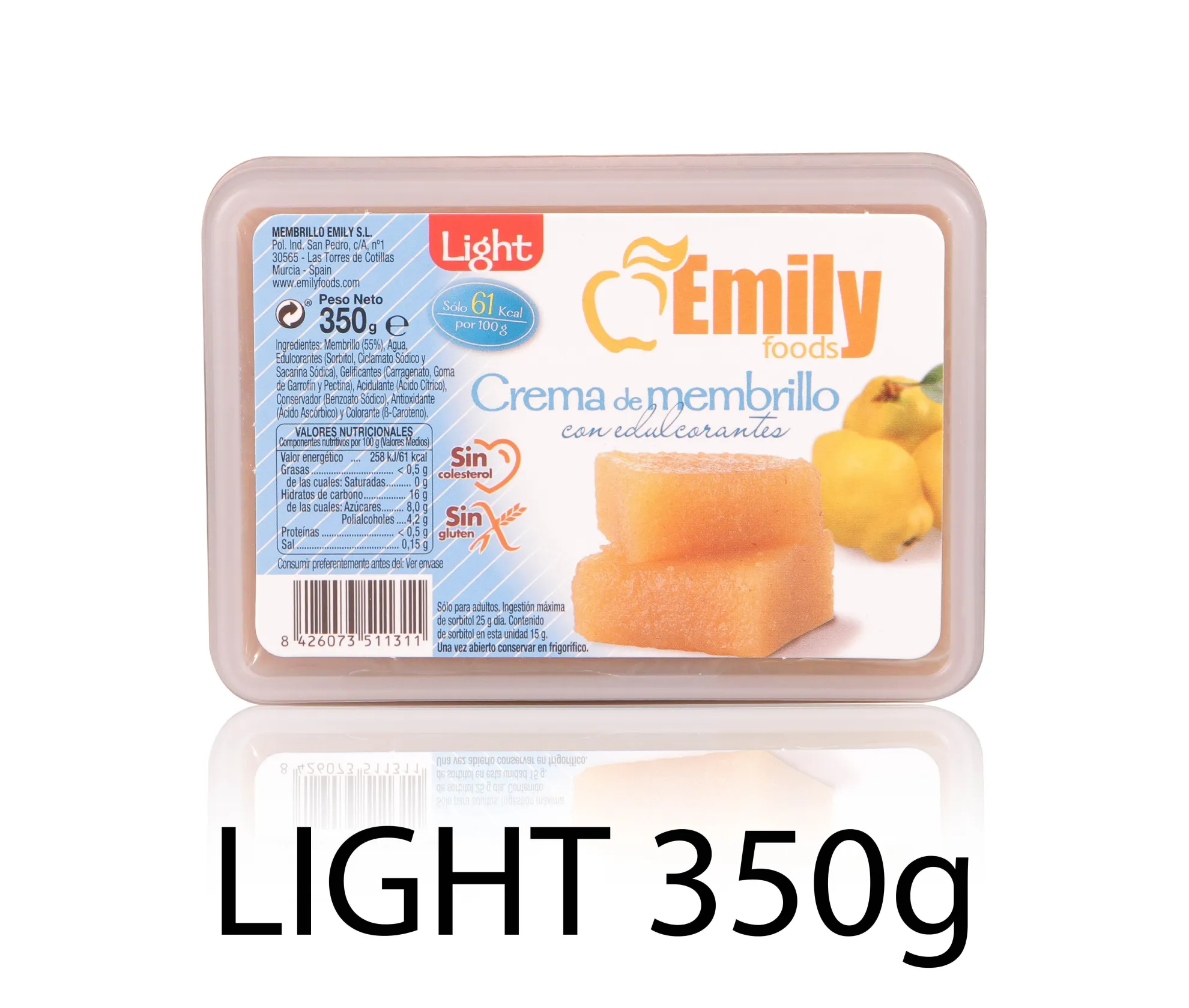 Membrillo Diet&Light en tableta de 350 g, caja de 12 unidades
