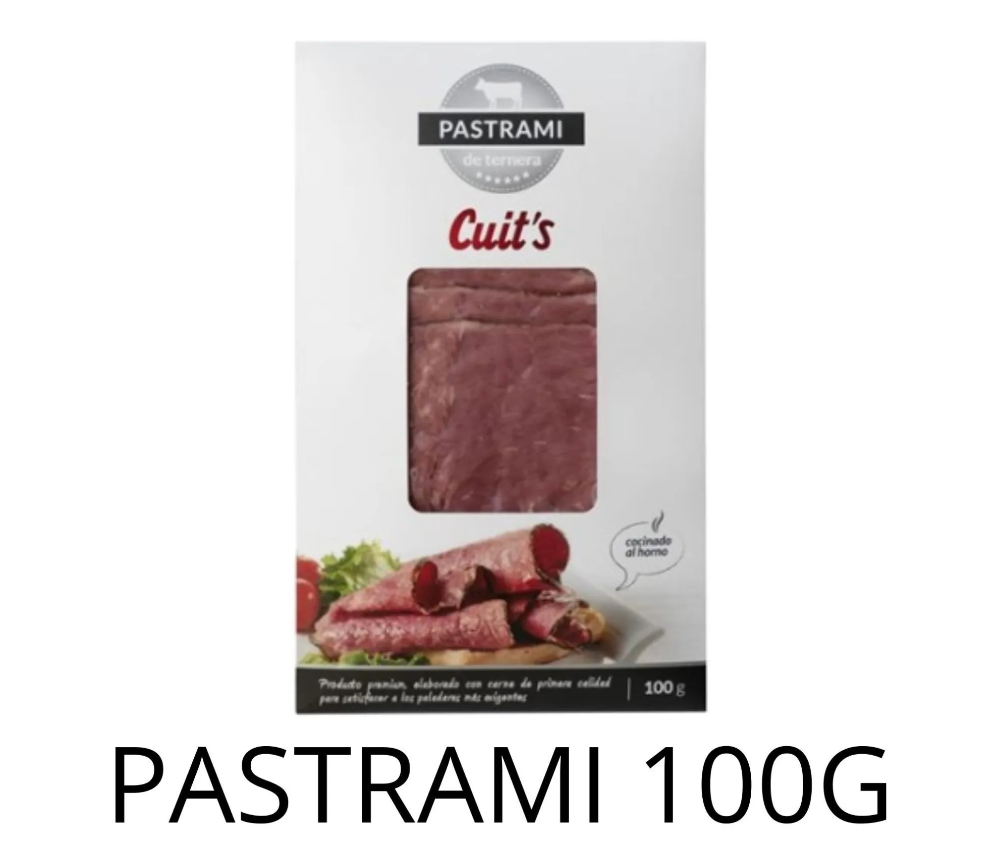 PASTRAMI LONCHEADO TERNERA CUITS 100GRS X10UD