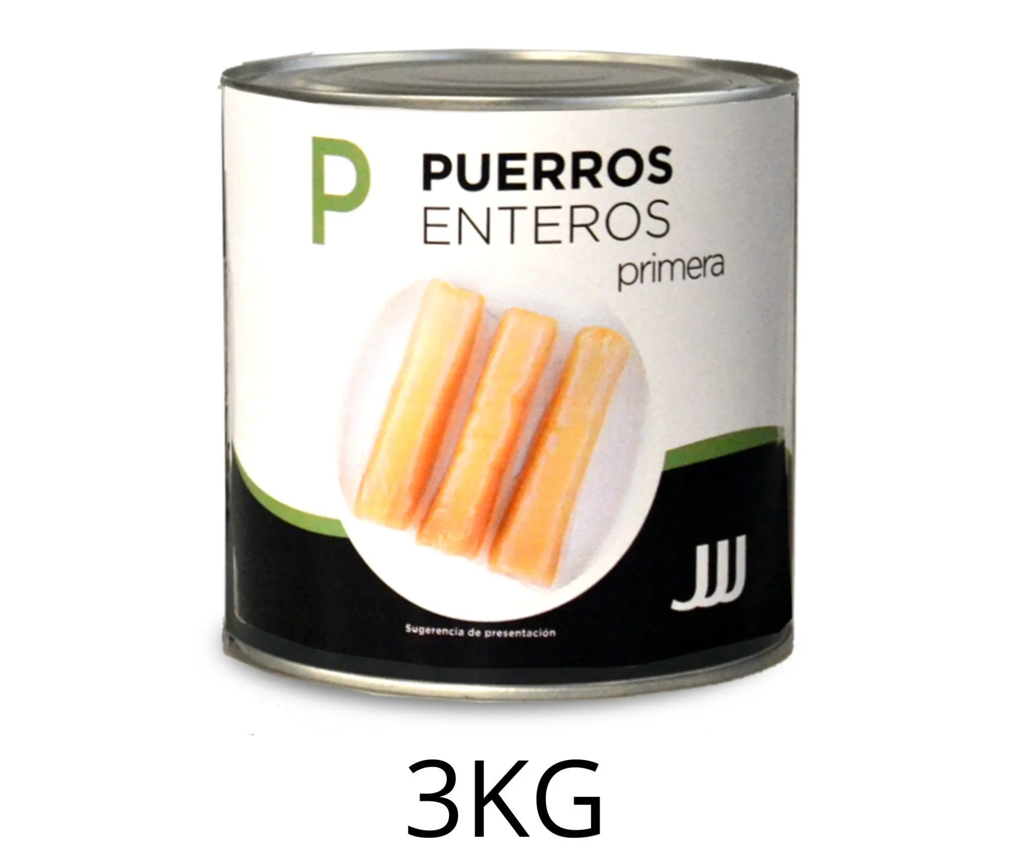 Puerros en conserva en lata de 3 kg, pack de 6 unidades