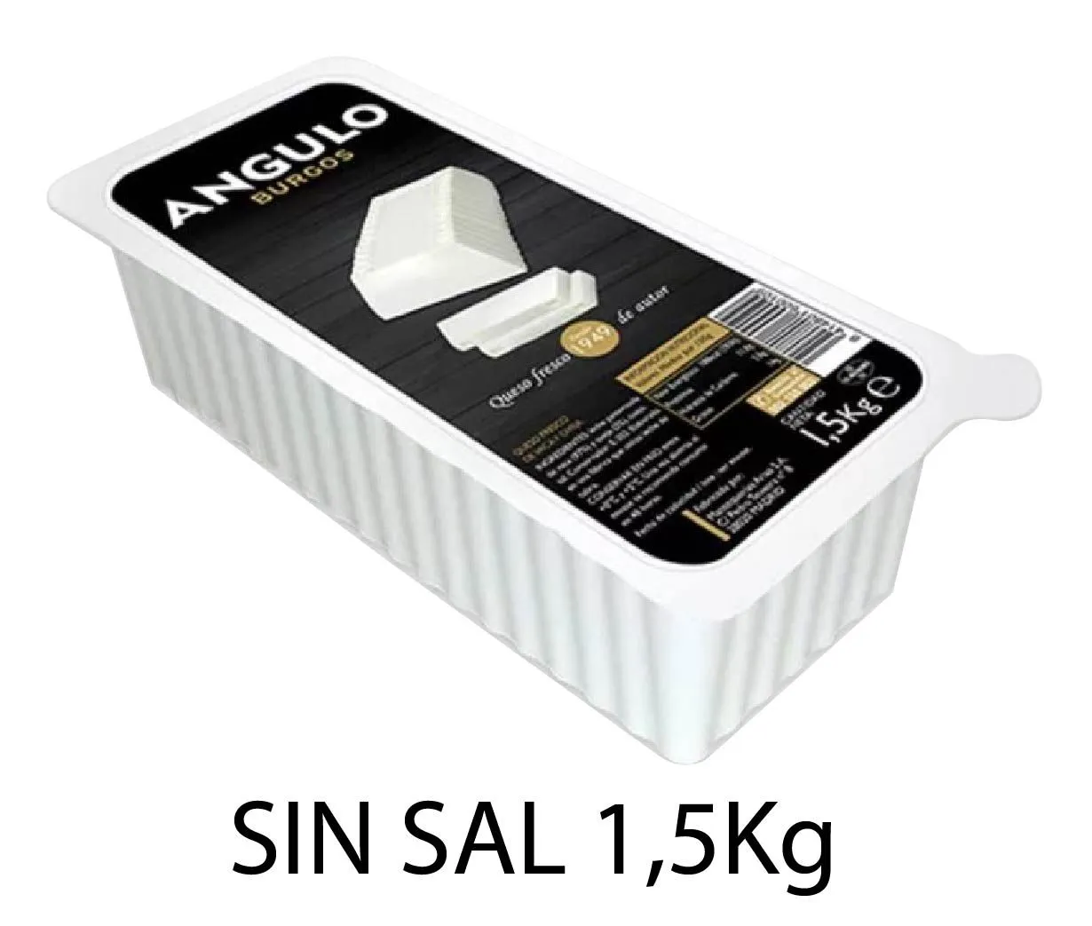 QUESO ANGULO BARRA SIN SAL 1,5KG X2UD
