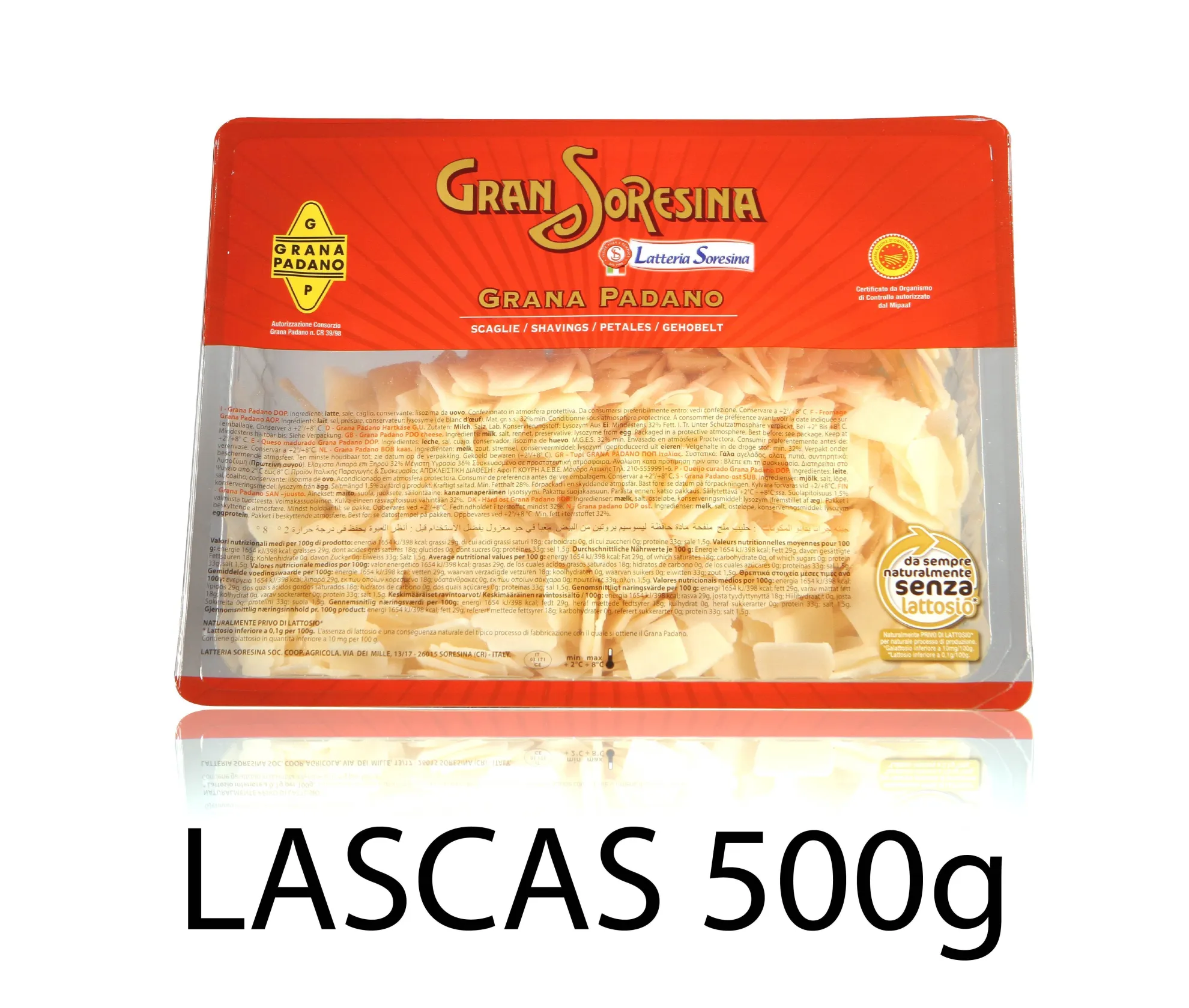 QUESO GRANA PADANO LASCAS 500GR X4UD