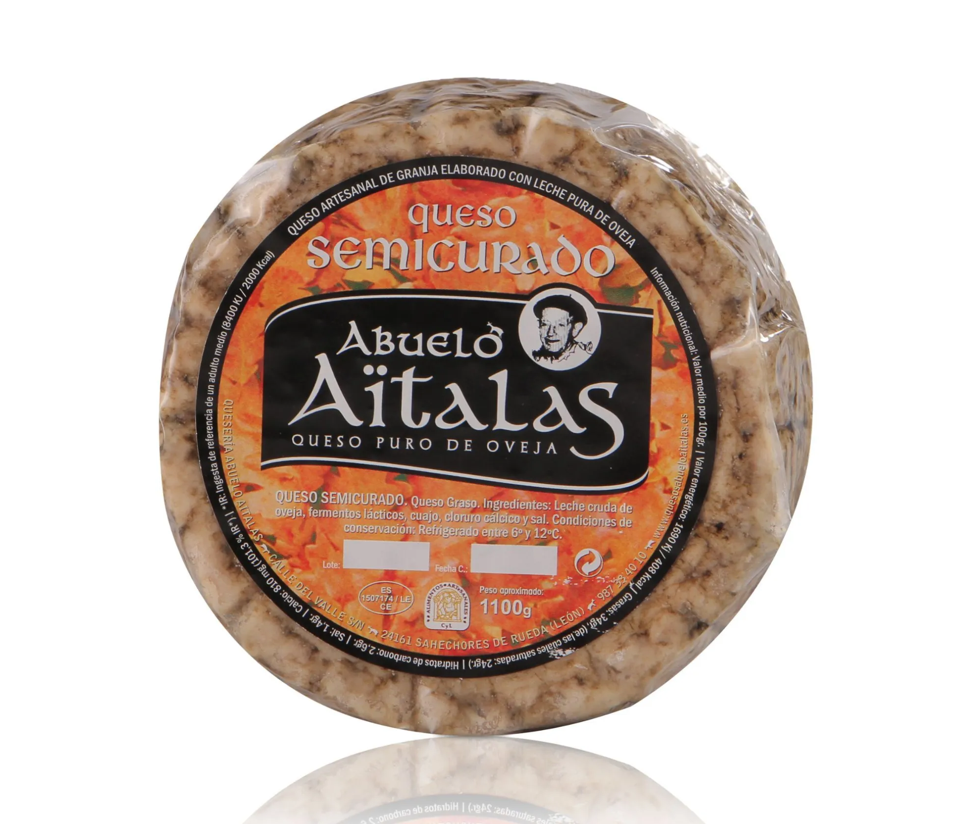 QUESO OVEJA REDONDO SEMI ABUELO AITALAS